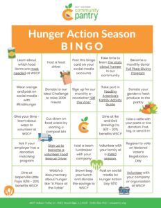 Hunger Action Season Bingo Card